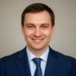 Портрет уверенного специалиста центра Lor-Center74 на нейтральном фоне в профессиональном студийном освещении